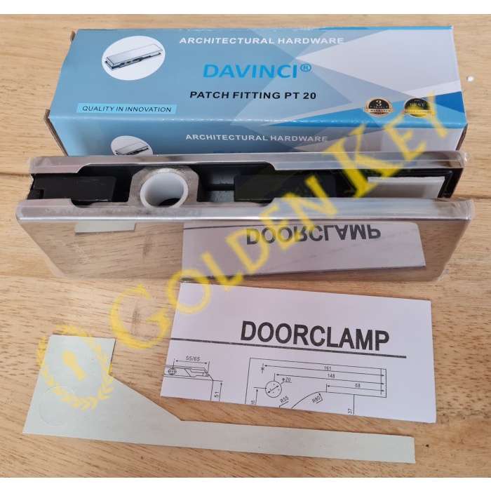 JEPITAN PINTU KACA PATCH FITTING DAVINCI PT 20 PSS KILAP MIRROR