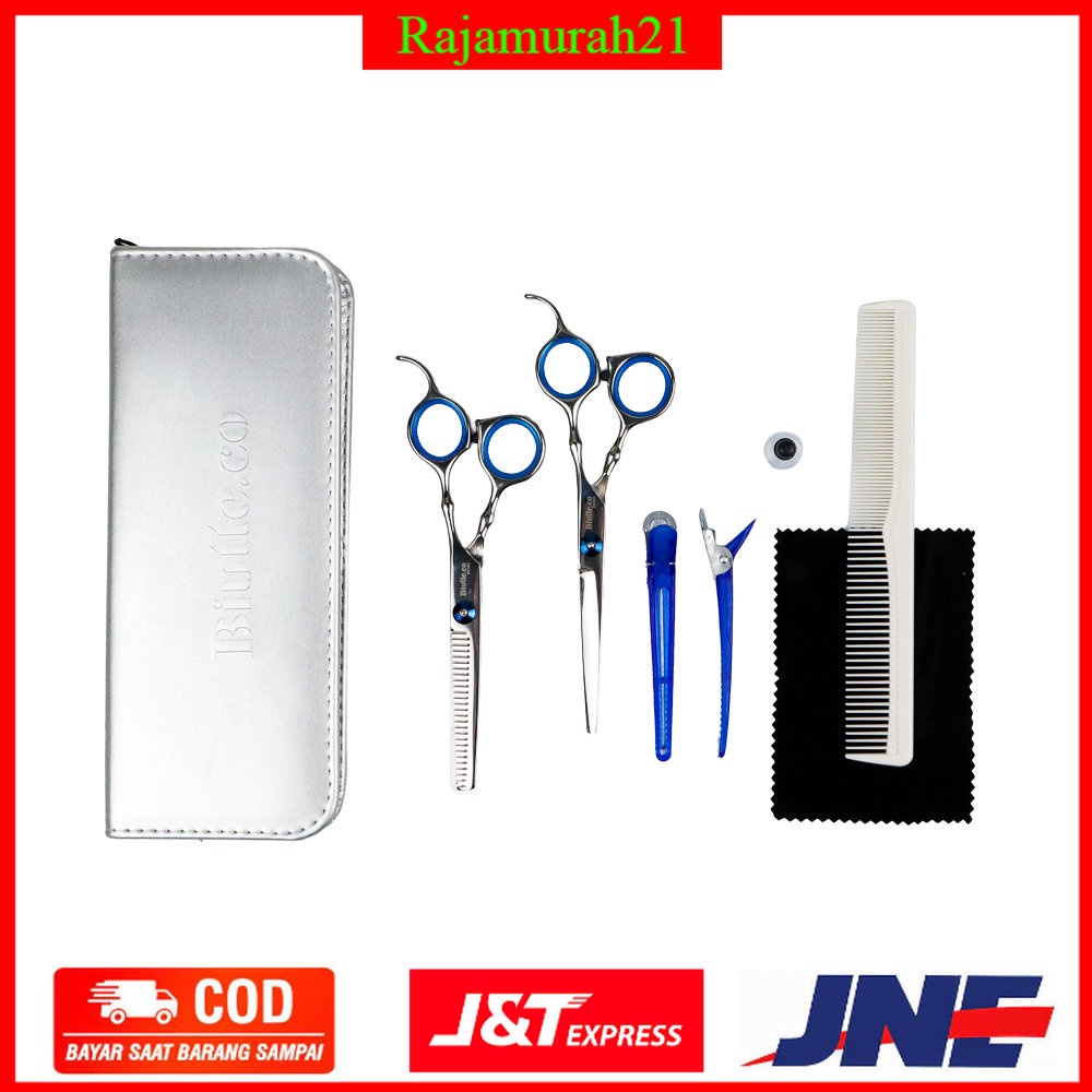 Set Gunting Rambut Salon Profesional Stainless Steel - BHT002 - Silver - OMHZBHSV