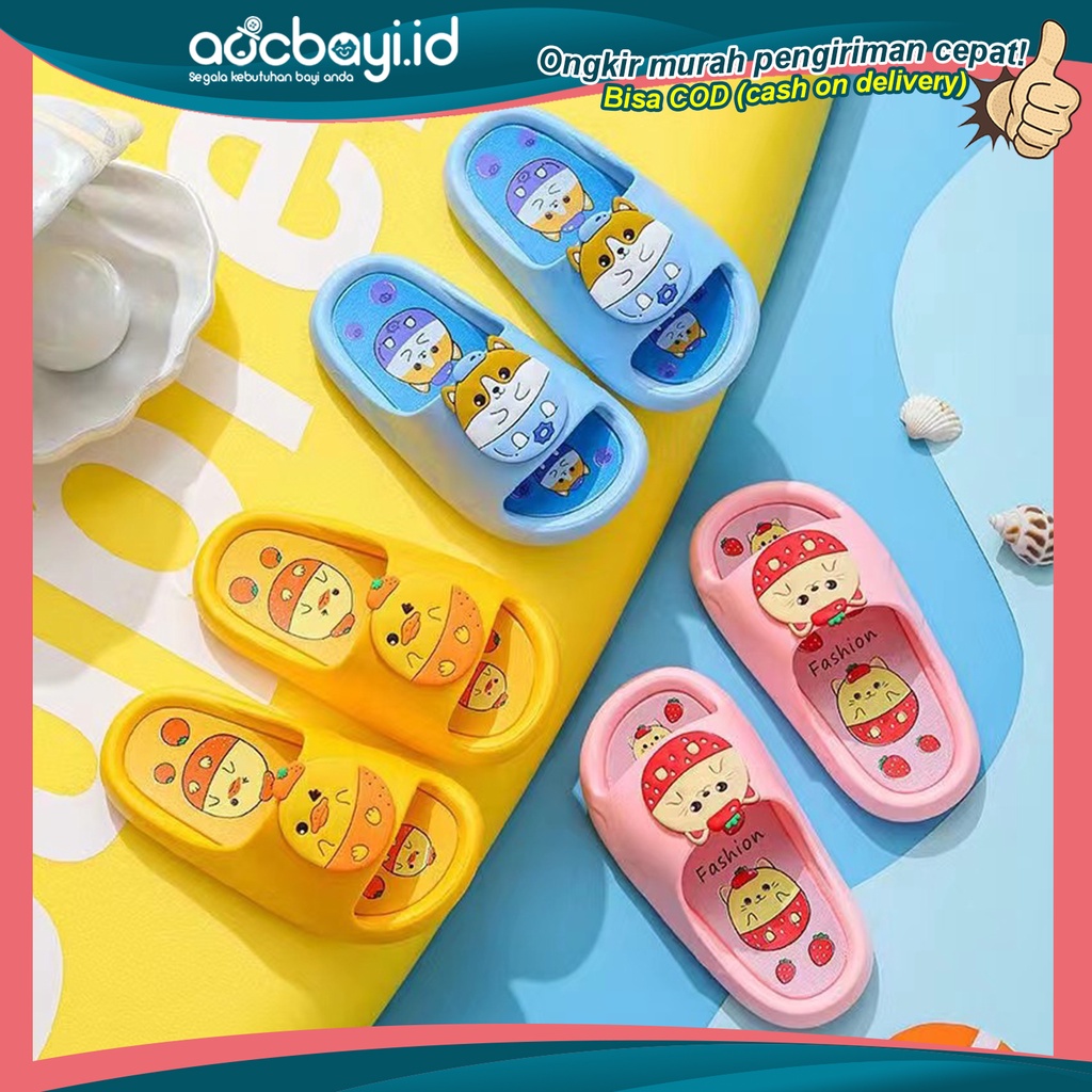 ☀ACCBAYI☀ SA040 Sandal Slop Cute Import Anak Perempuan Karakter Lucu Bahan Karet Bagus Nyaman DI Pakai Termurah