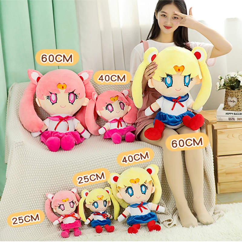 Kawaii Sailor Moon Plush Doll Moon Boneka Moon Kelinci Lucu Mainan Mewah Sofa Rumah Dekorasi Kamar Tidur Untuk Hadiah Ulang Tahun Pacar