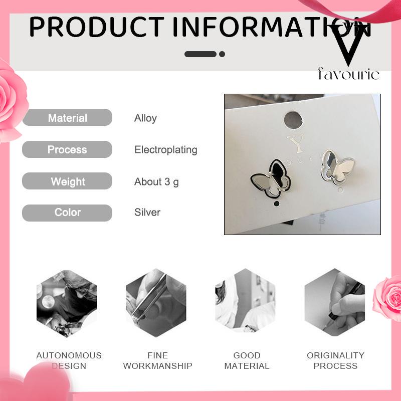 CODAnting Kupu Korea Untuk Wanita kecil berongga Butterfly Earrings Stud Tusuk Kupu-FA