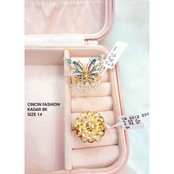 Cincin kadar 375 8karat motif bunga