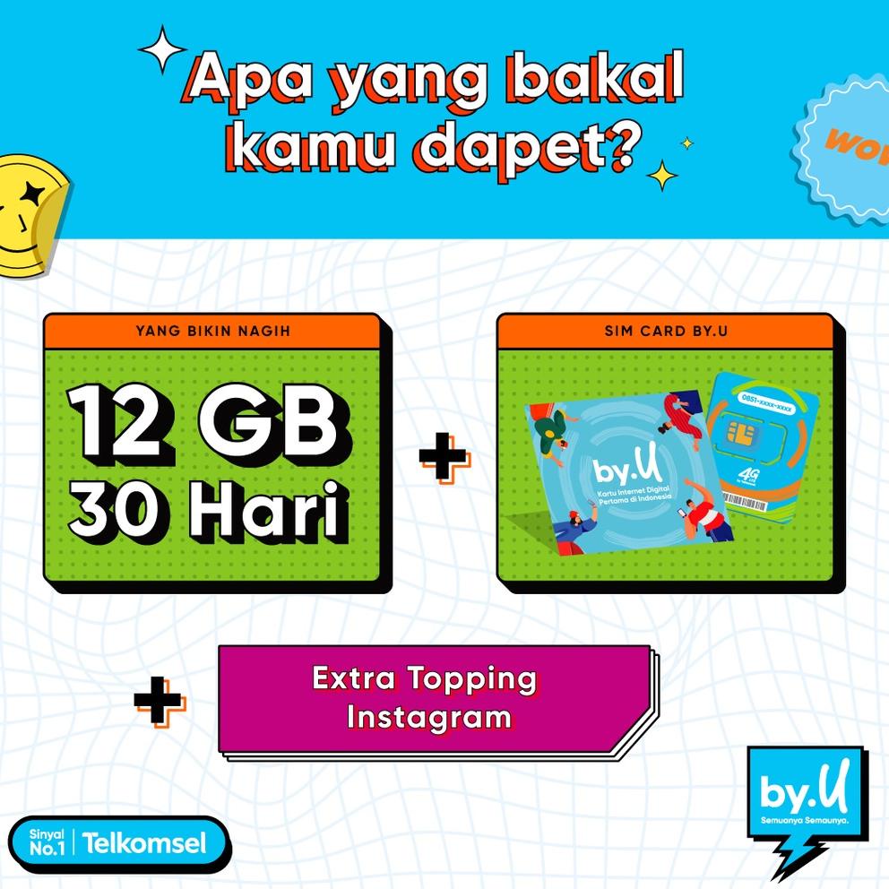 READY ㄼ by.U Yang Bikin Nagih – 12 GB + Kuota Instagram 3 GB | 30 Hari FQ✿