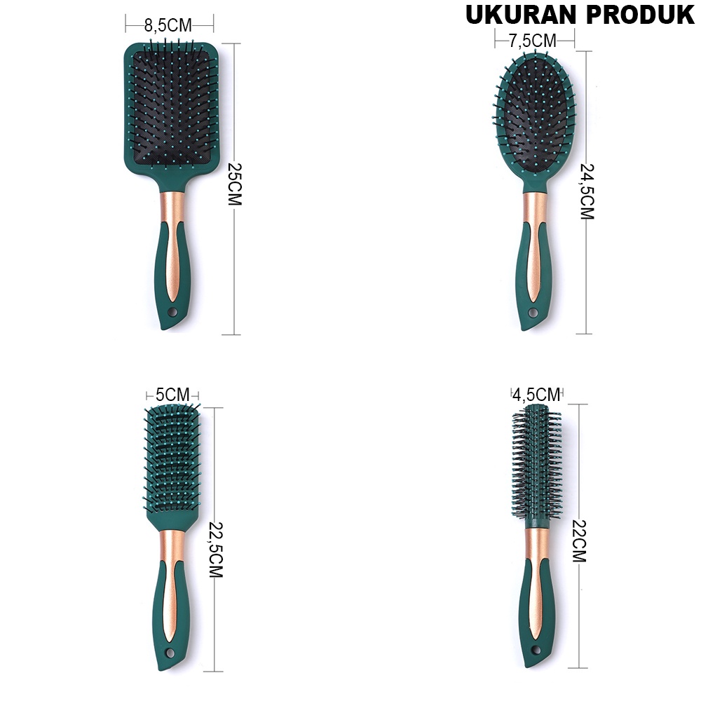 Sisir Rambut Set Comb Hair Brush Statis Semua Jenis Rambut Anti Kusut Dan Pijat Kepala - SP001A