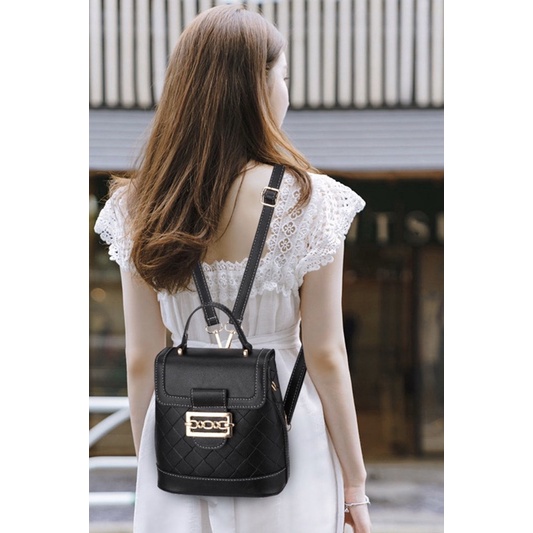 ✨MULTIFUNGSI✨BISA RANSEL SELEMPANG HANDBAG SHOULDER BAG PUNGGUNG BAGPACK WANITA IMPORT STRAP LB-245