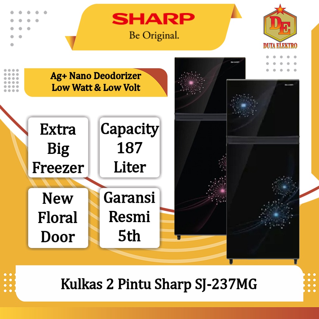 Kulkas 2 Pintu Sharp SJ 237 MG Shine Series