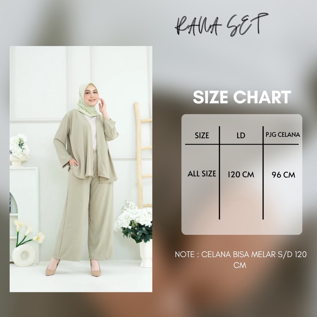 One Set Rayon Crinkle Airflow - Rana Set Premium - Setalan Wanita