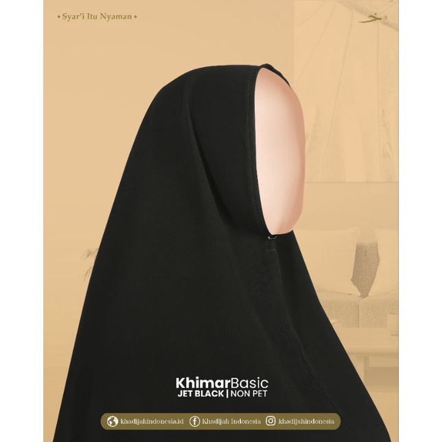 BASIC NON PET Khimar Jetblack - Khadijah Indonesia #ayranashwa #KhadijahIndonesia