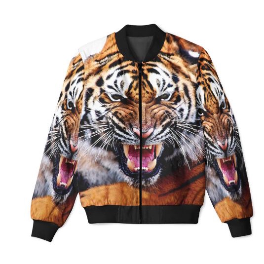 Jaket Bomber Harimau Tiger Macan Putih Custom Fullprint