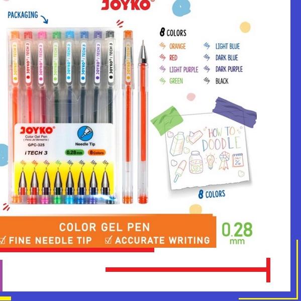 

FRESHH JOYKO 8 Color Gel Pen GPC-325 0.28mm Pulpen Pena Jel Berwarna 1 Set - 8 Warna'