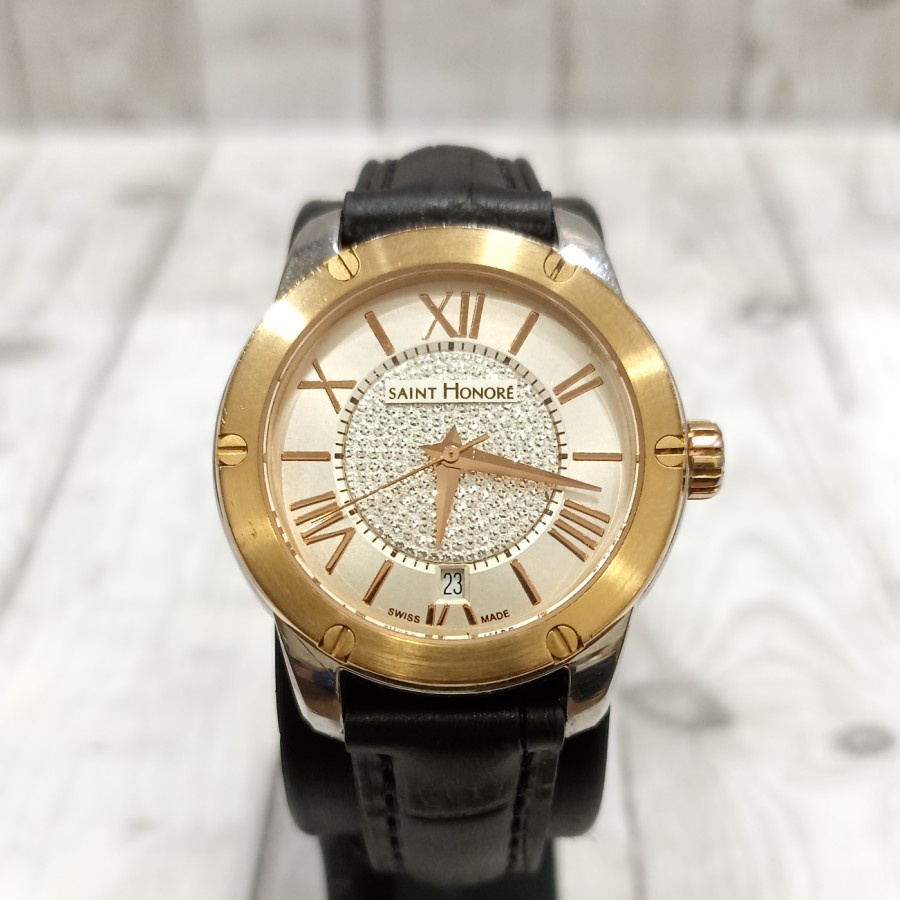 Jam Tangan Unisex Wanita Pria Berlian Original Saint Honore Paris Artcode Quartz