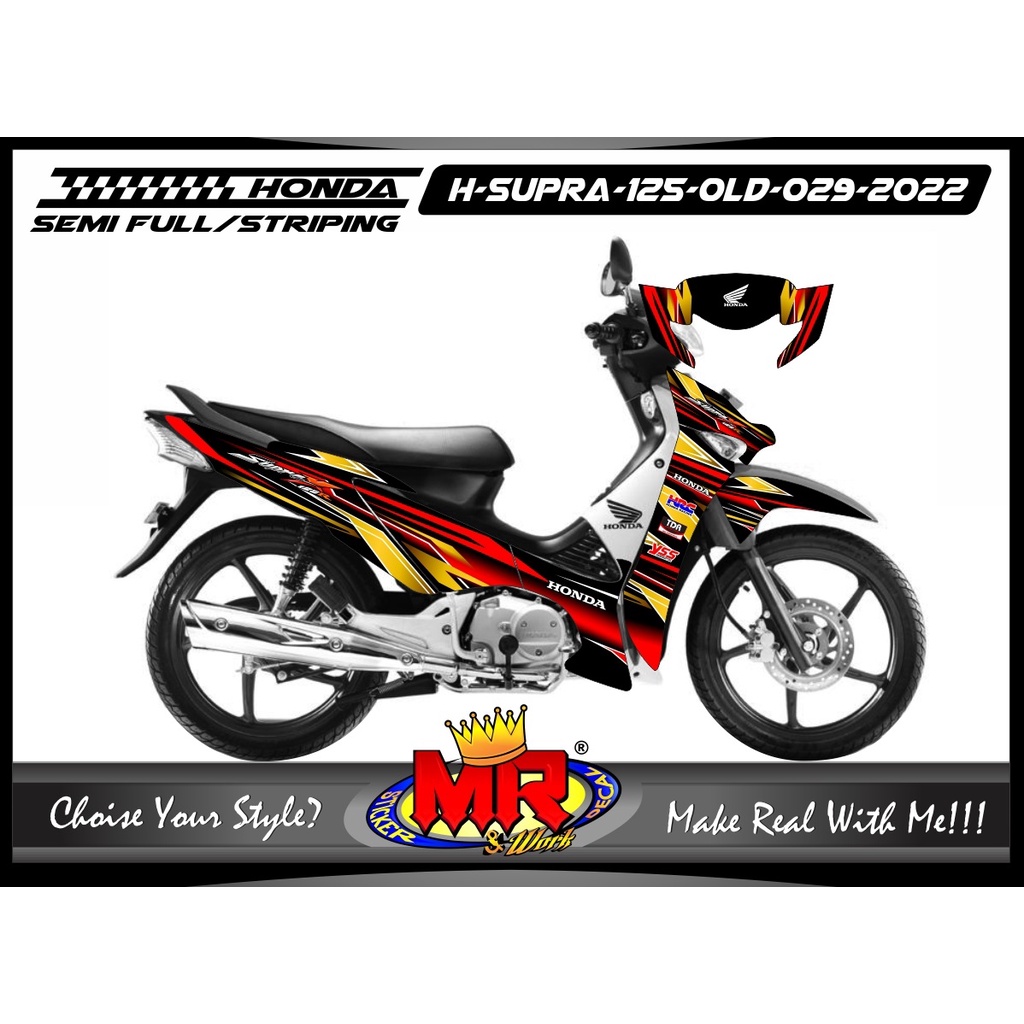 Jual Stiker Motor Honda Supra X 125 Old Racing Decal Desain New Konsep