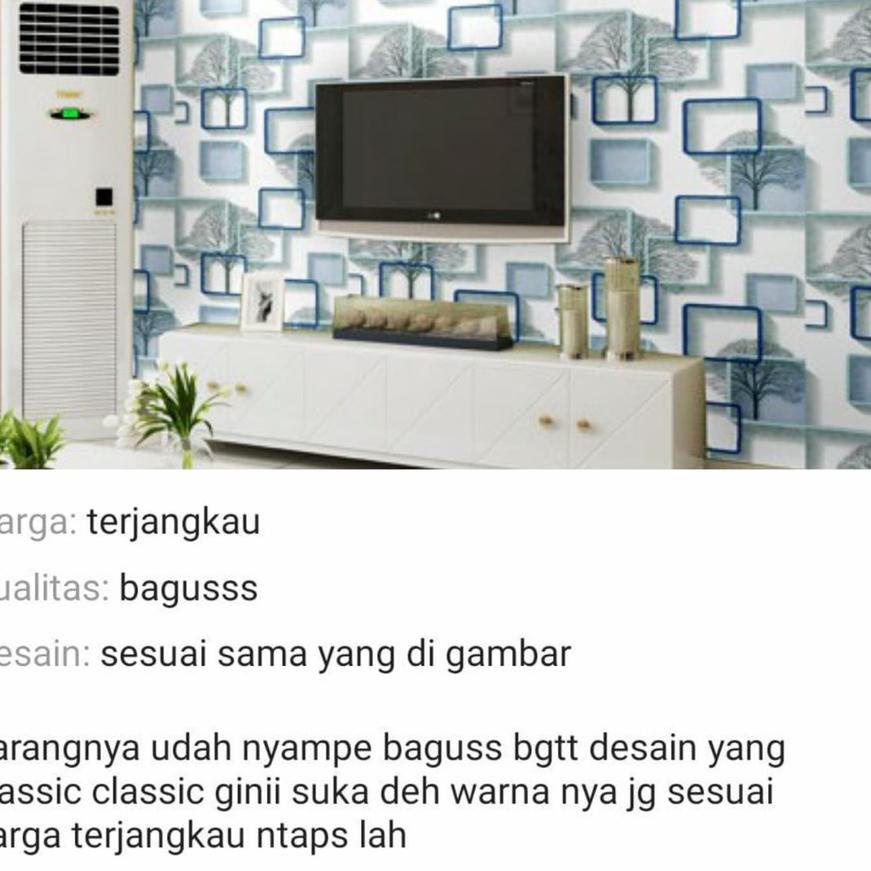 ಜೆ Wallpaper Dinding Kamar Tidur Ruang Tamu 3D POHON KOTAK BIRU Walpaper Stiker Dekorasi Rumah Murah ✨Belanja Heboh✨