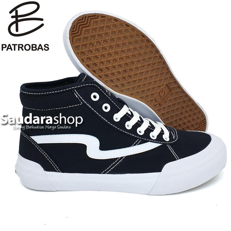 sepatu Patrobas Ivan High Black White / Patrobas Ivan HC Black White / Patrobas Ivan Hitam Putih HC
