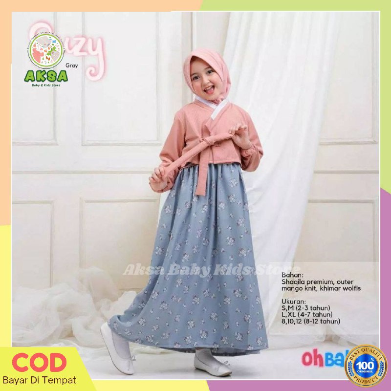 Ohbaby Gamis Hanbok Korea Muslim Terbaru Anak Perempuan Usia 3-12 Tahun