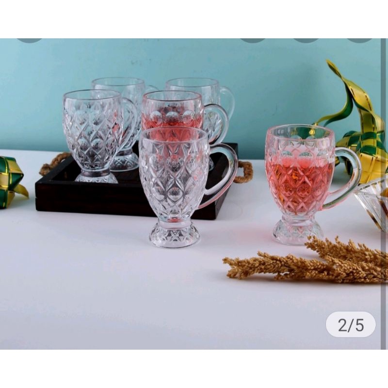 Gelas kaca Cantik isi 6 Pcs Capodimonte