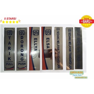 Jual Plat Nama Meja/Name desk Security/Name desk Resepsionis/Name desk ...