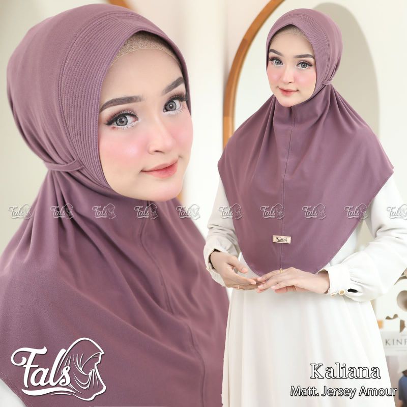 (Ori Fals) KALIANA •jilbab instan jersey amour•kerudung pet tali