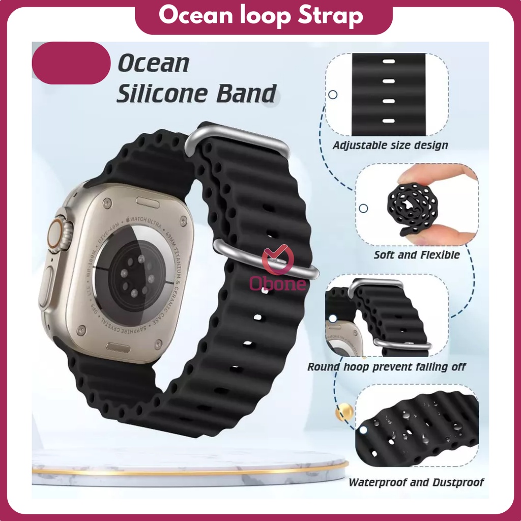 Ocean band Strap for iwatch 1 2 3 4 5 6 7 8 Ultra T500 T55 T500 Plus Pro S20 DT7promax IWO HW22 HW16 HW12 Hiwatch 8 i8promax49mm 45mm 44mm 42mm 41mm 40mm 38mm Tali jamtangan