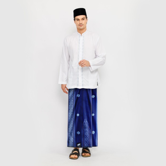 Sarung ATLAS Silver Super Premium 945 Songket Kreasi Dubai Biru