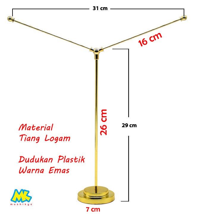 Stand Tiang Bendera Meja model Y / Stainless Steel Flag Pole