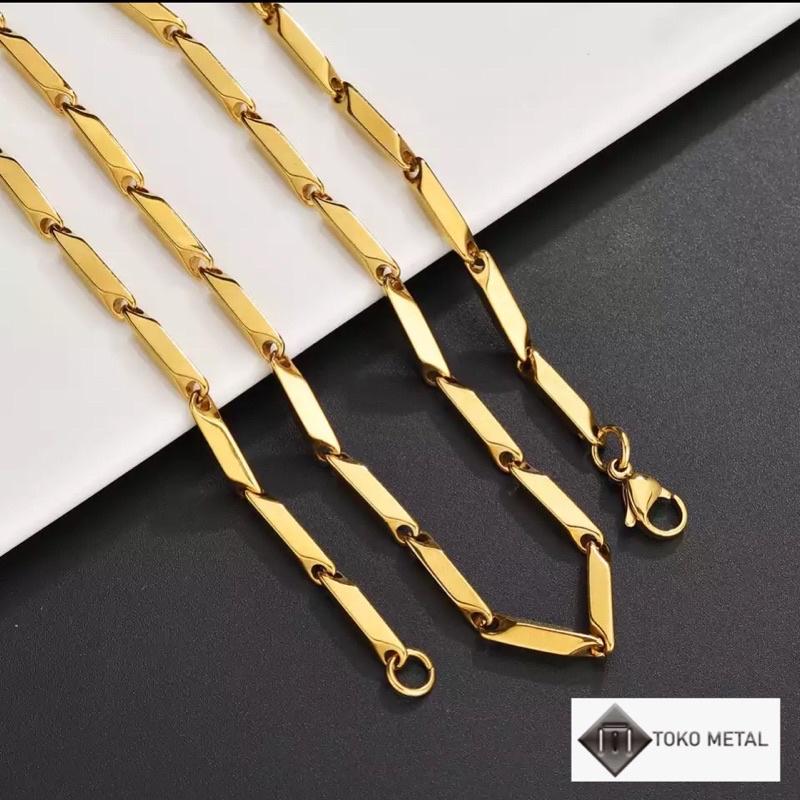 KALUNG TITANIUM PADI 60 CM PRIA DAN WANITA ANTI KARAT [ Toko Metal ]