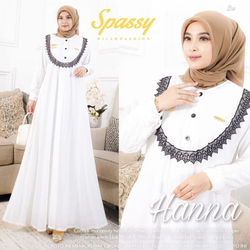 Busana Muslim Wanita Terbaru Hanna Dress Brukat Busui Friendly Outfit Kondangan Baju Wanita Jumbo Gamis Pesta Mewah Elegan