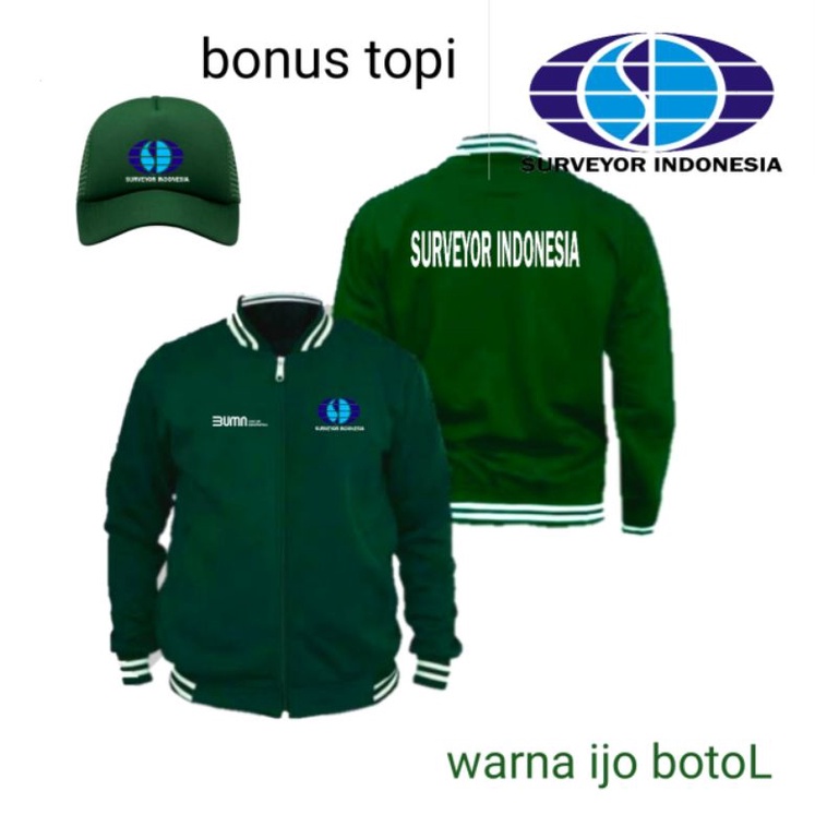 jaket versity surveyor Indonesia plus bonus topi jaring