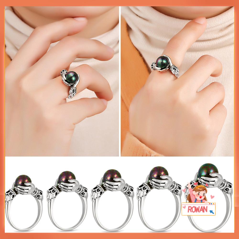 R-flower Finger Ring Jari Fashion Perak Pernikahan Memegang Permata