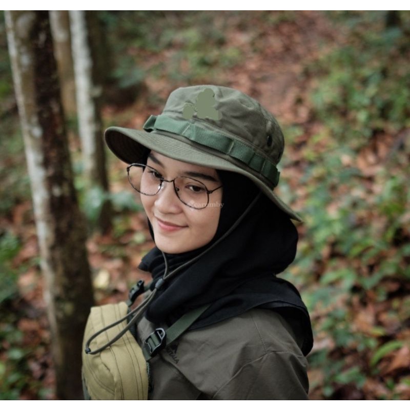 Topi Rimba Pria Wanita Quickdry Outdoor warna cream/hitam/hijau murah / Topi mendaki / Topi mancing 