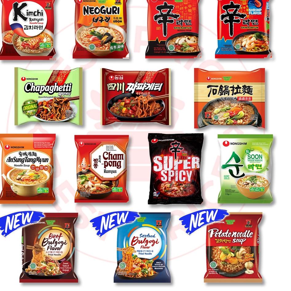 

TERMURAH NONGSHIM - SEMUA VARIAN MIE KOREA (SHIN RAMYUN/ NEOGURI/ CHAPAGHETTI/ VEGE/ CHAMPONG/ANSUNGTANGMYUN)