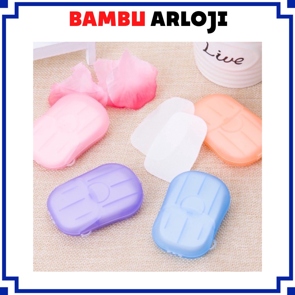 BAJ 20Pcs Disposable Hand Washing Tablet Travel Carry Toilet Soap Paper Sabun Kotak Kertas Sekali Pakai PR036