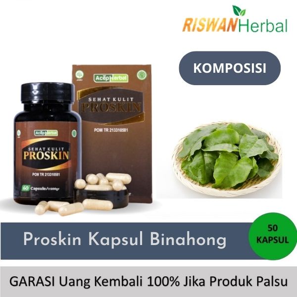 Obat Herbal Gatal Kulit Untuk Selangkangan Kemaluan Eksim Untuk Pria dan Wanita Proskin Kapsul Ekstrak Daun Binahong Original BPOM