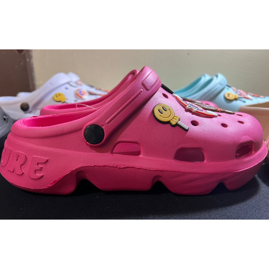 Sandal Kodok Classic Bae Clog, Sepatu Sendal Baim Wedges Platform Wanita Model Crocs_L2