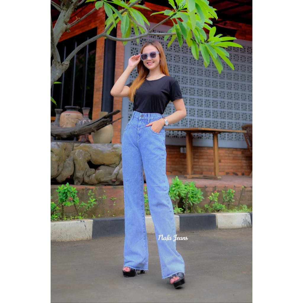 FREE BELT// Highwaist Kulot Jeans Wanita Loose - CELANA LEVIS WANITA TERBARU - HIGHWAIST JEANS WANITA MODEL KOREA 2022