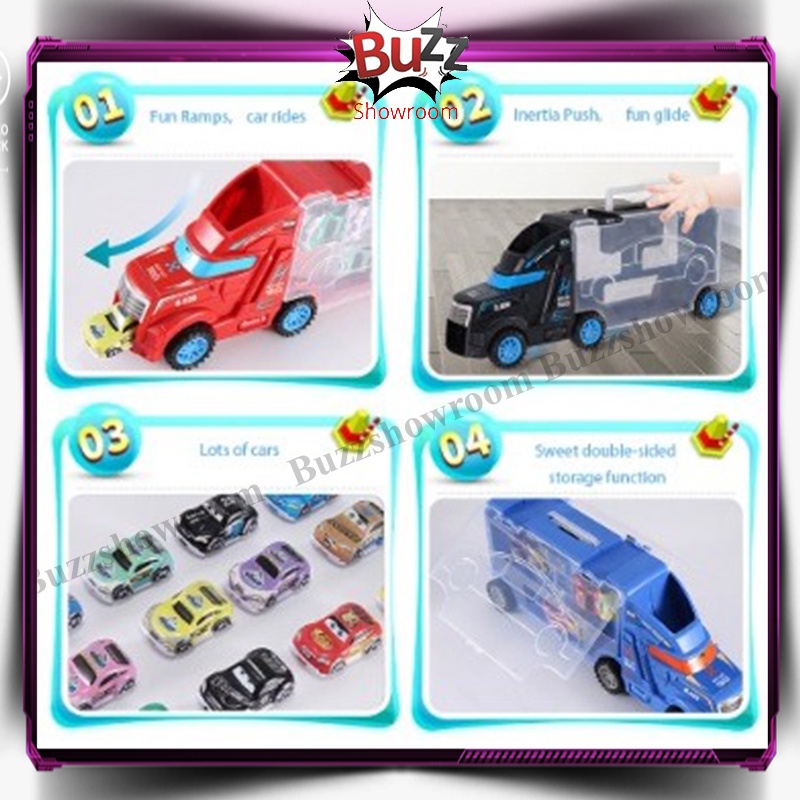 Slide Storage Truck Mainan Mobil Anak Truk Besar Sliding &amp; Pull Back