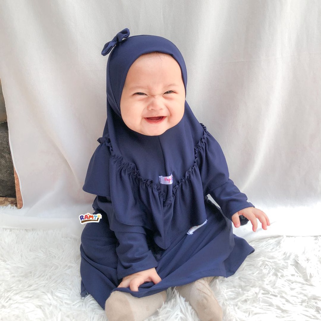 Gamis Polos Anak Zahra - dress bayi newborn - gamis zahra - baju muslim anak branded