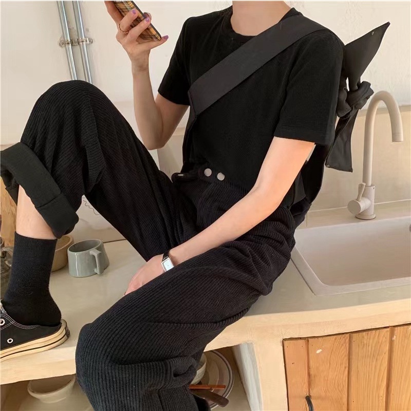 MOOGU ♡ Celana panjang longgar wanita pants korduroi Korea untuk