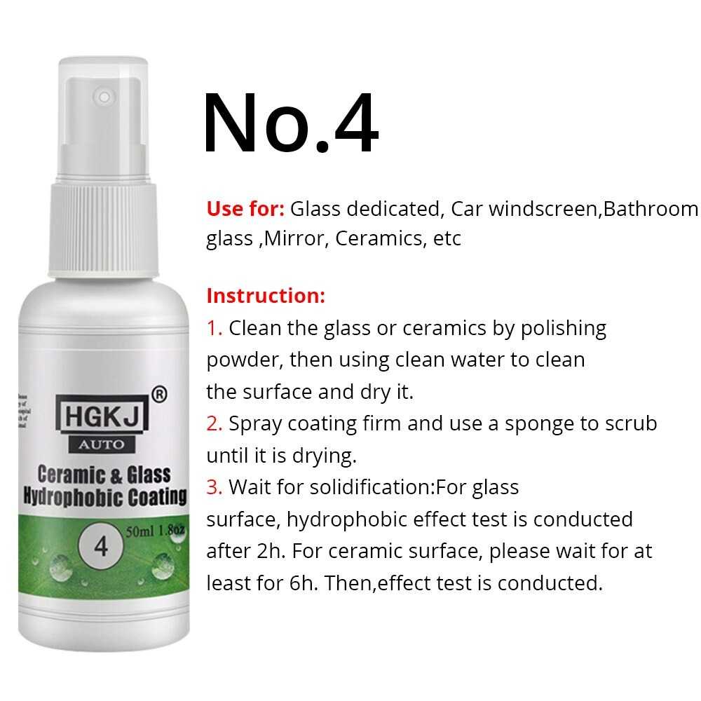 ( 100% BARANG ORI ) HGKJ Hydrophobic Nano Spray Ceramic Glass Coating 50ml - HGKJ-4