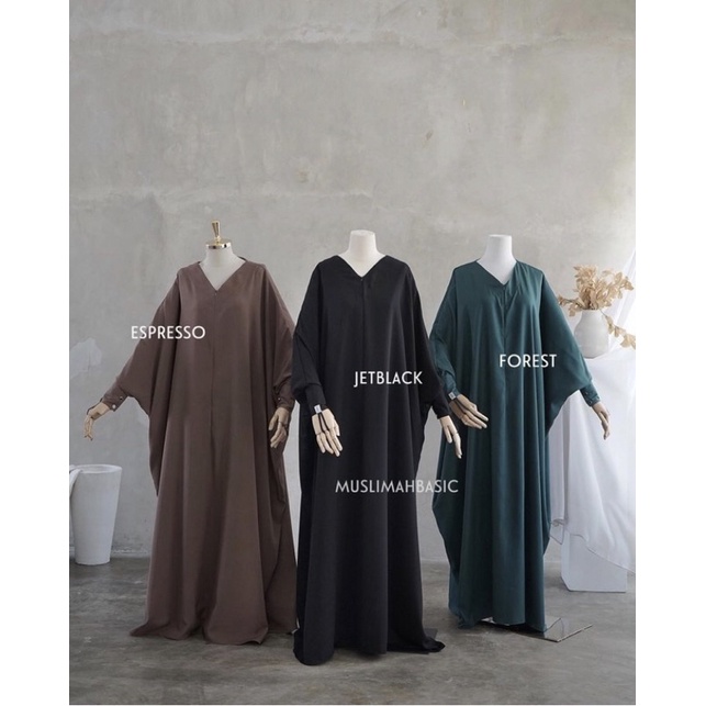 ZALINA ABAYA JETBLACK SIZE L MUSLIMAH BASIC MUSBA MUSLIMAH BASIC.ID