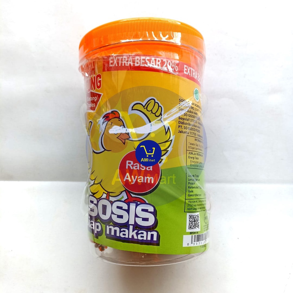 SOSIS SO NICE 525 GRAM ISI 25PCS - SOSIS SO NICE BOTOL  RASA AYAM DAN SAPI