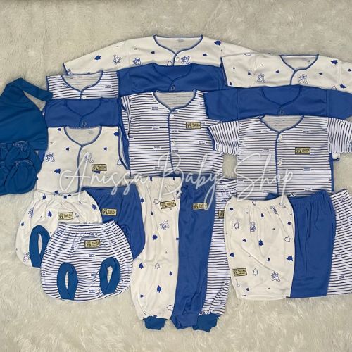 20 Pcs Paket Lengkap Hemat Kelahiran Baju Bayi Baru Lahir Premium Motif Printing