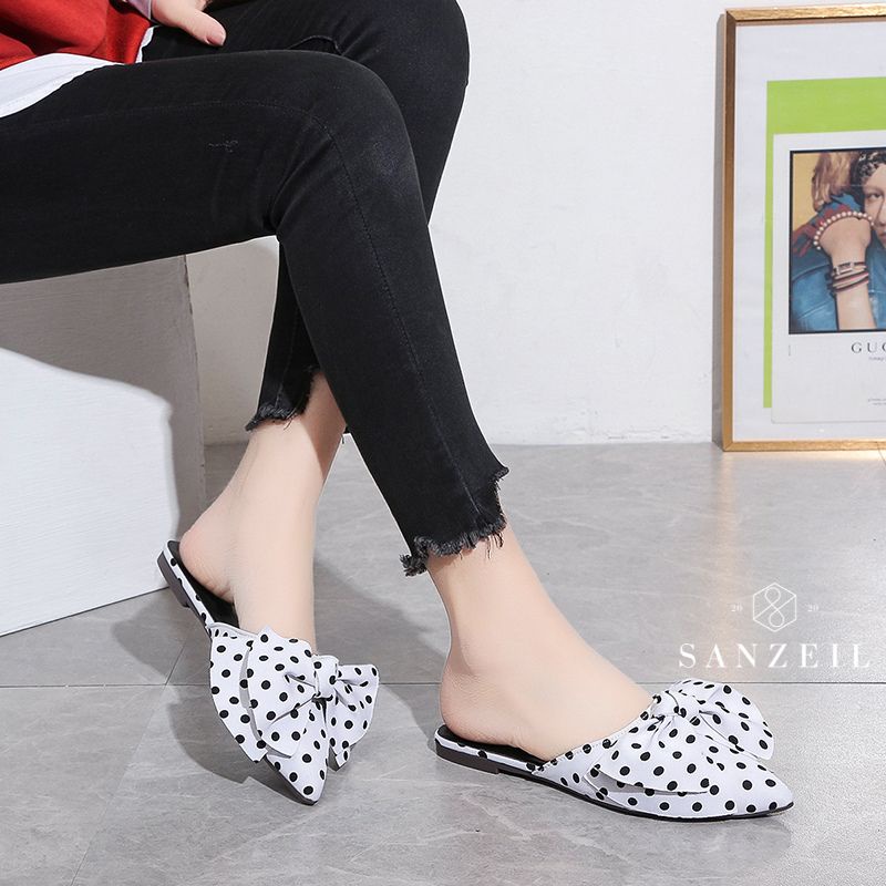 [COD] 3191 SANZEIL Lita Sandal Mules Kasual Import Wanita Dengan Acc Pita