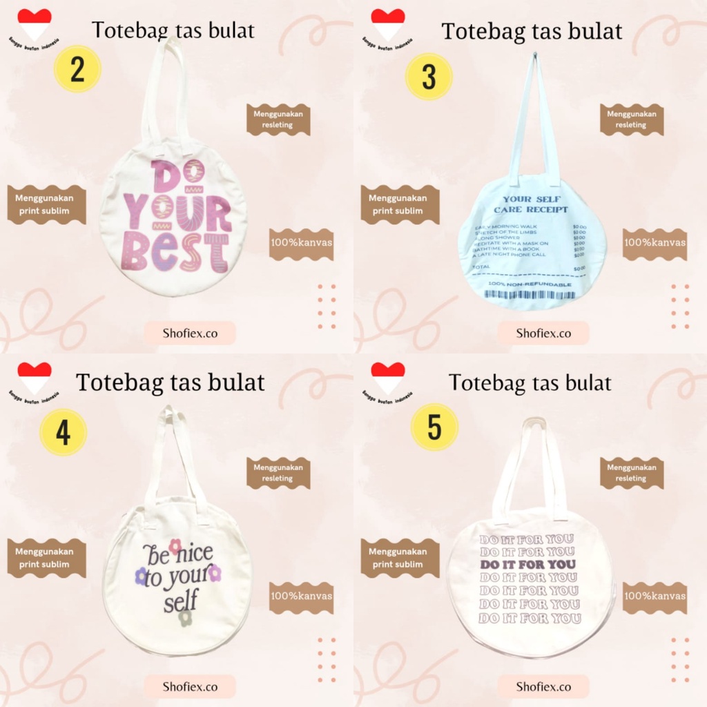 Tas bulat kanvas printing kekinian by shafiyyah.sarban
