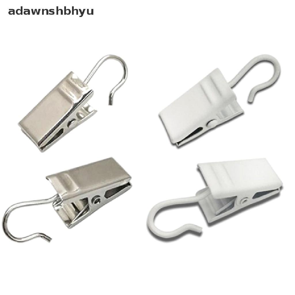 Adawnshbhyu 10pcs Klip Tirai Logam Kuat Kokoh Shower Hooks Aksesoris Tirai ID