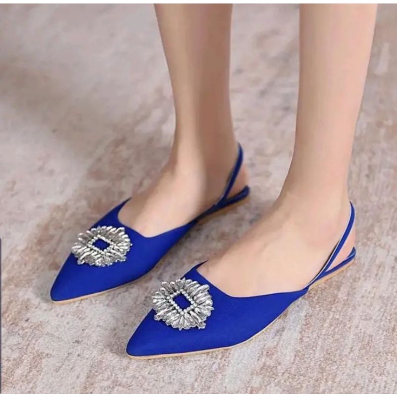 (04 AN) Flatshoes/balet variasi permata adabel