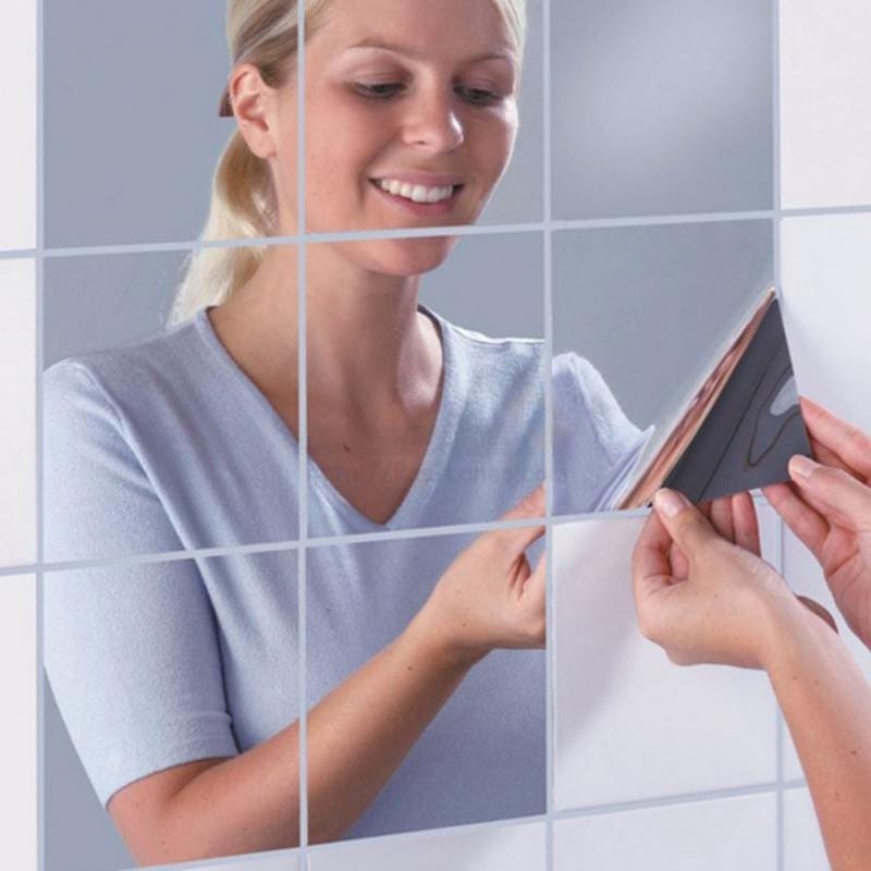 Stiker Cermin Dinding Tembok Lemari Kaca Film Wallpapper mirror Dekorasi Sergabuna
