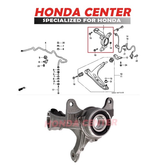 Knakel knuckle arm depan kanan honda city old pesonan city z 1996 1997 1998 1999 2000 2001 2002