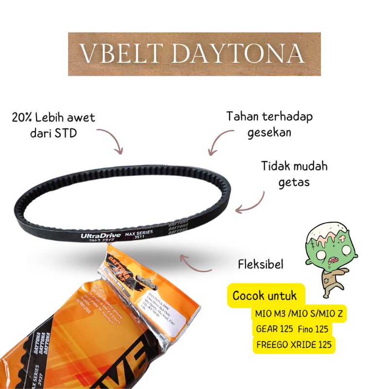 VANBELT DAYTONA MIO M3 MIO 125 FREEGO XRIDE 125 FINO125 GEAR125 MIO Z