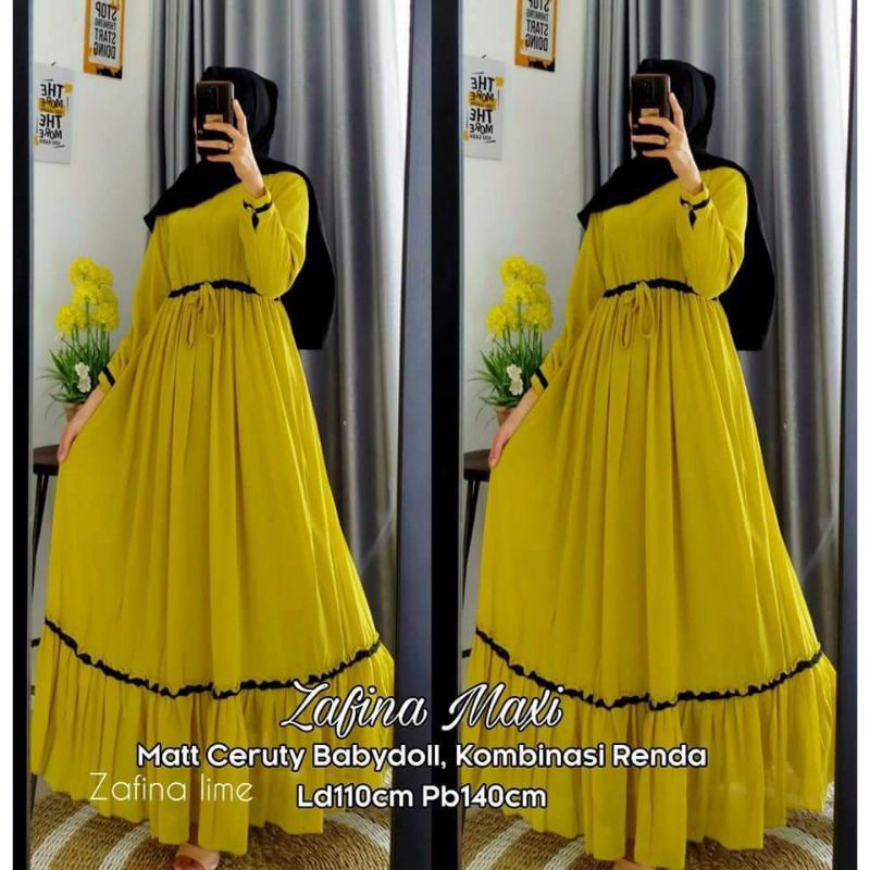 GAMIS ZAFINA MAXI CERUTY RENDA PREMIUM TERBARU